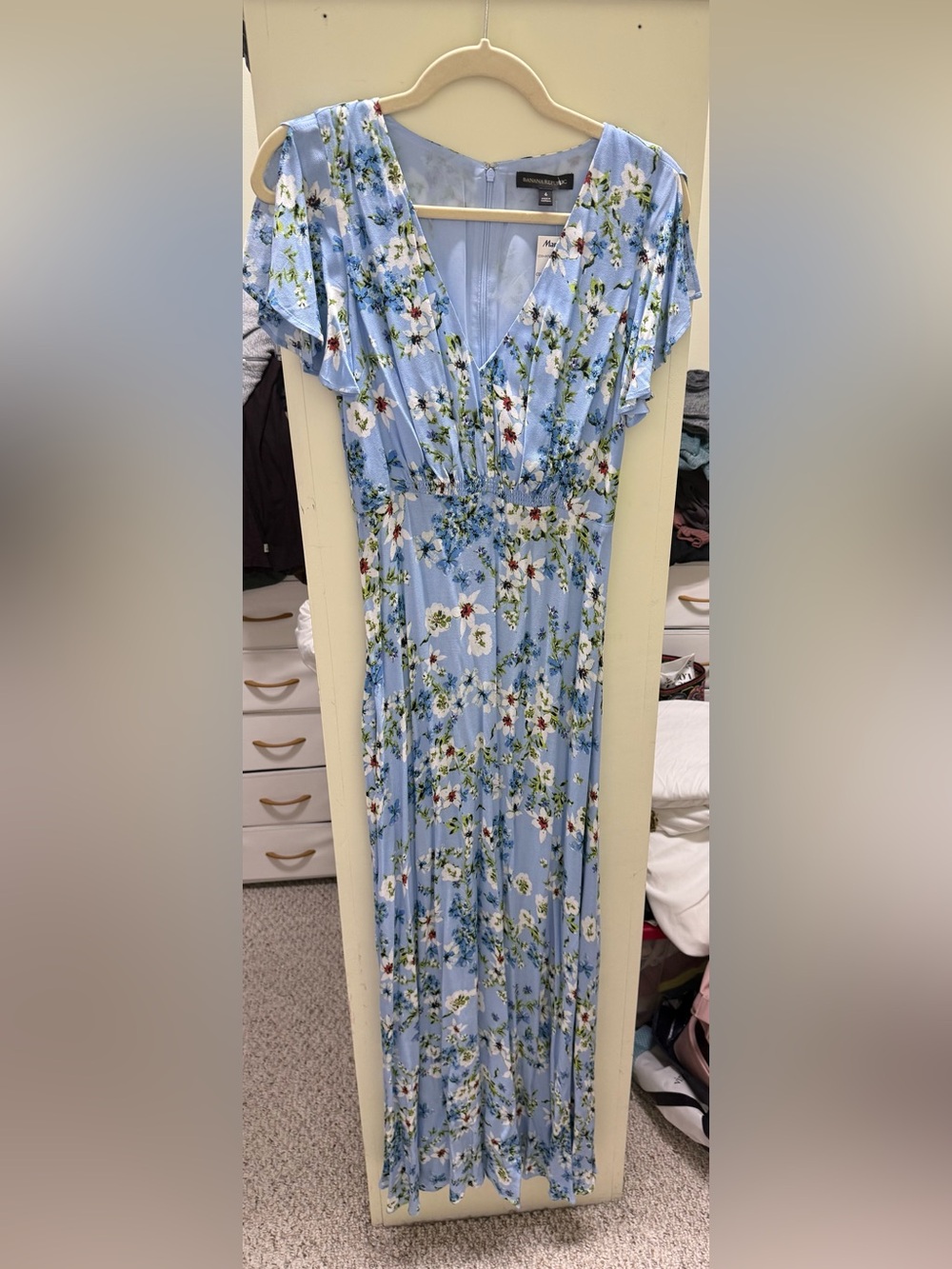Banana Republic Light Blue Floral Dress NWT